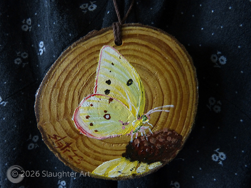  Clouded Sulphur Butterfly About 3"x3" - $35