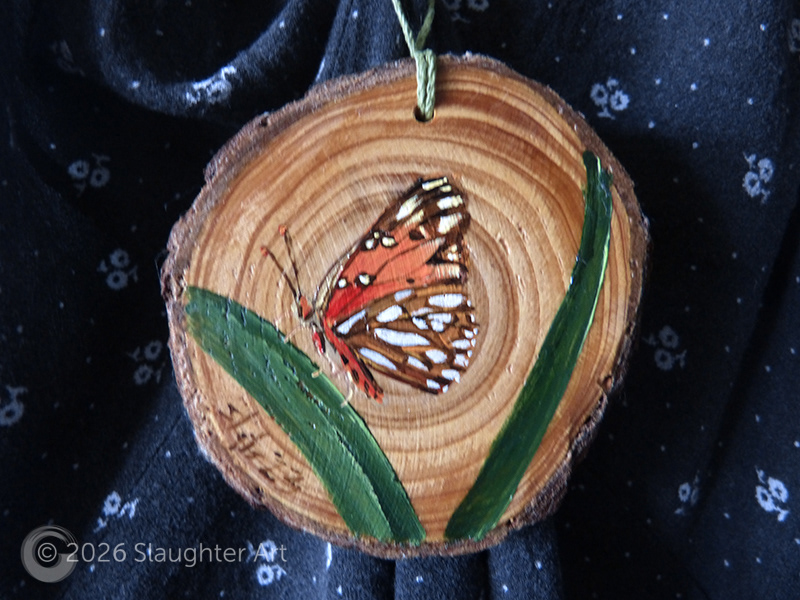 Gulf Fritillary Butterfly About 3"x3" - $35