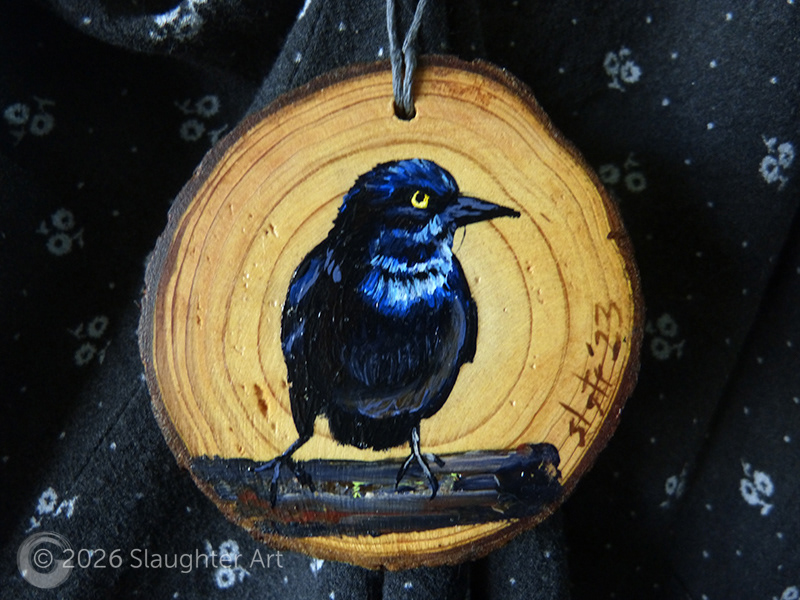 Grackle About 3"x3" - $35