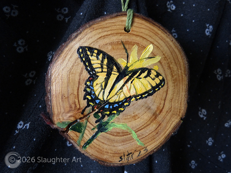 Tiger Swallowtail Butterfly, About 3"x3" - $35