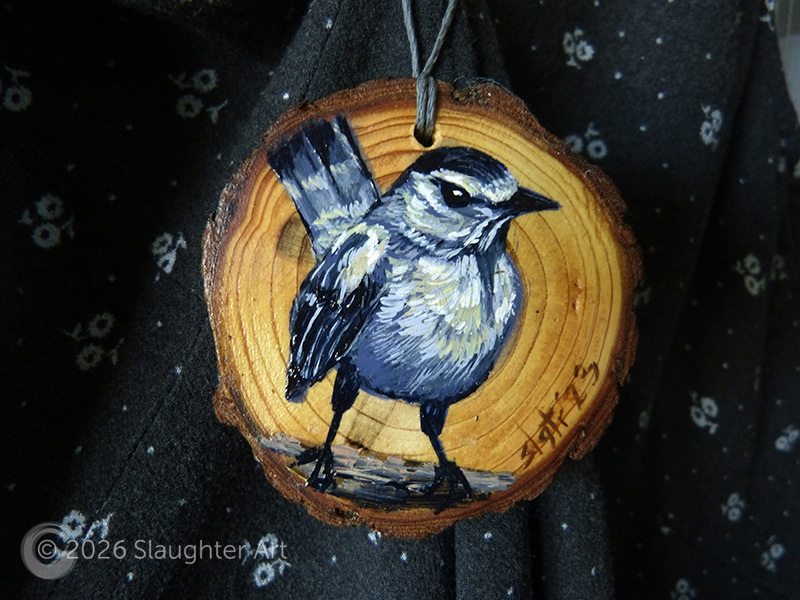  Gray Catbird About 3"x3" - $35