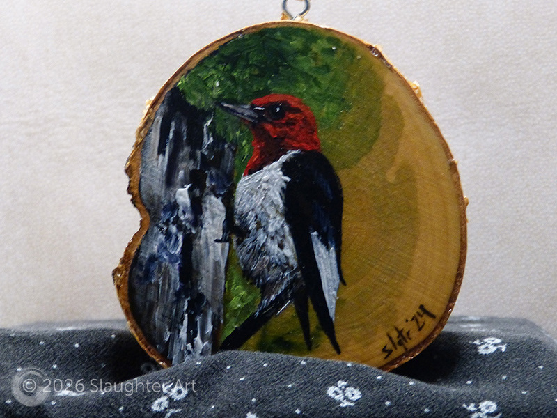  Red Headed Woodpecker About 3"x3" - $35