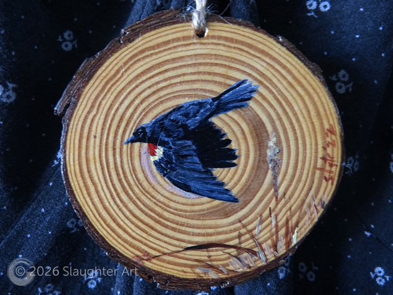 Red Winged Blackbird About 3"x3" - $35