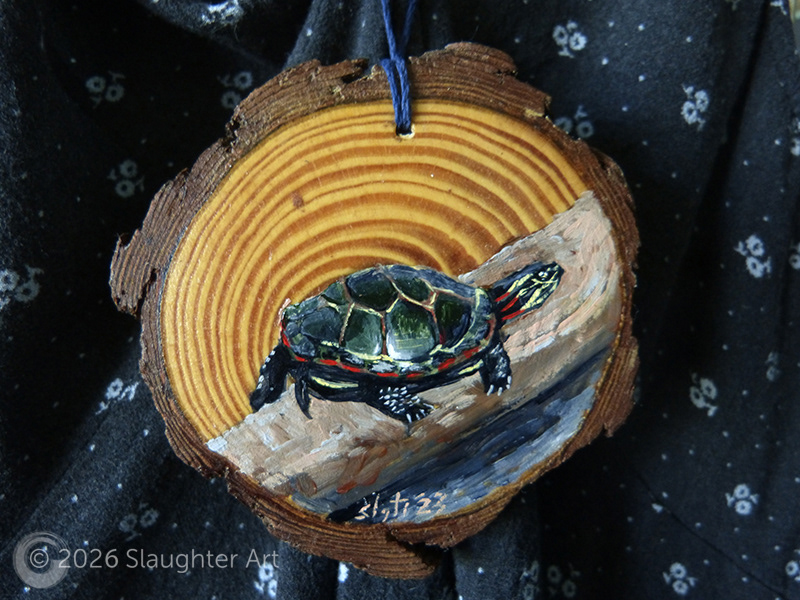 Painted Turtle About 3"x3" - $35