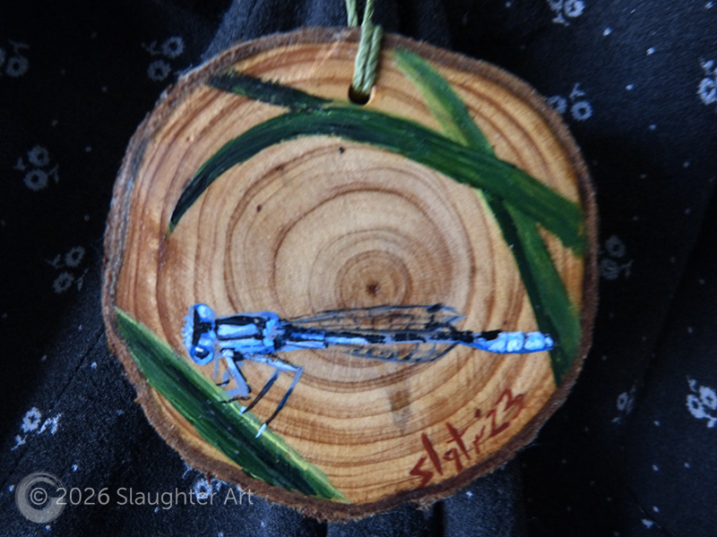 Azure Bluet Damselfly, About 3"x3" - $35