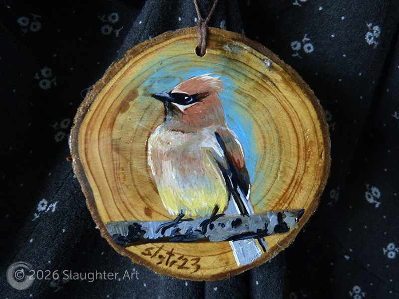 Cedar Waxwing About 3"x3" - $35