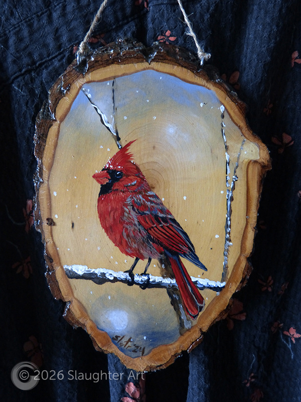 Cardinal About 5"x6" - $100
