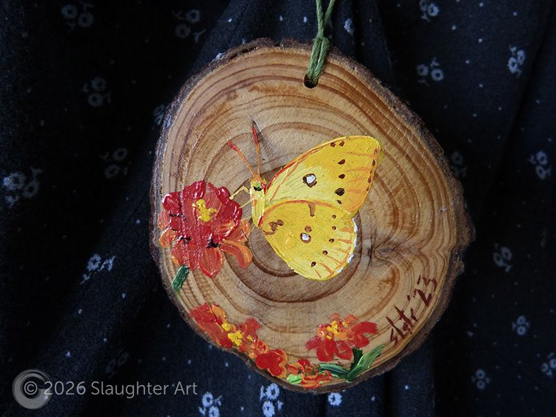  Clouded Sulphur Butterfly About 3"x3" - $35