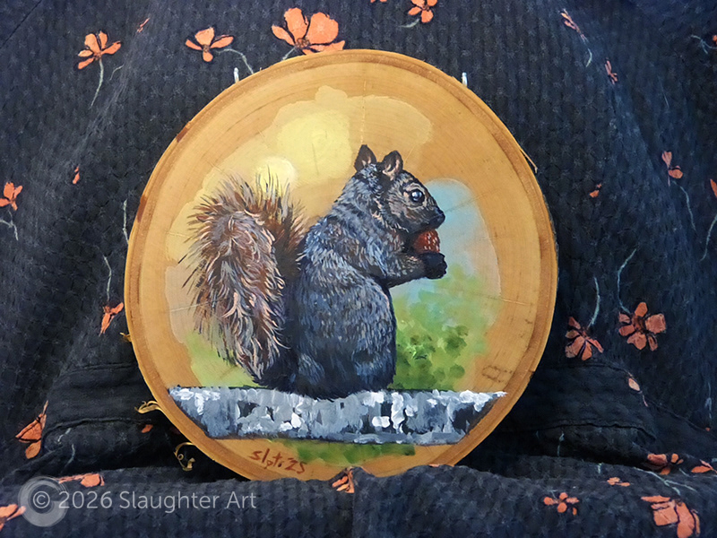  Squirrel About 8"x8" - $150