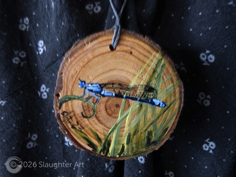 Azure Bluet Damselfly, About 3"x3" - $35