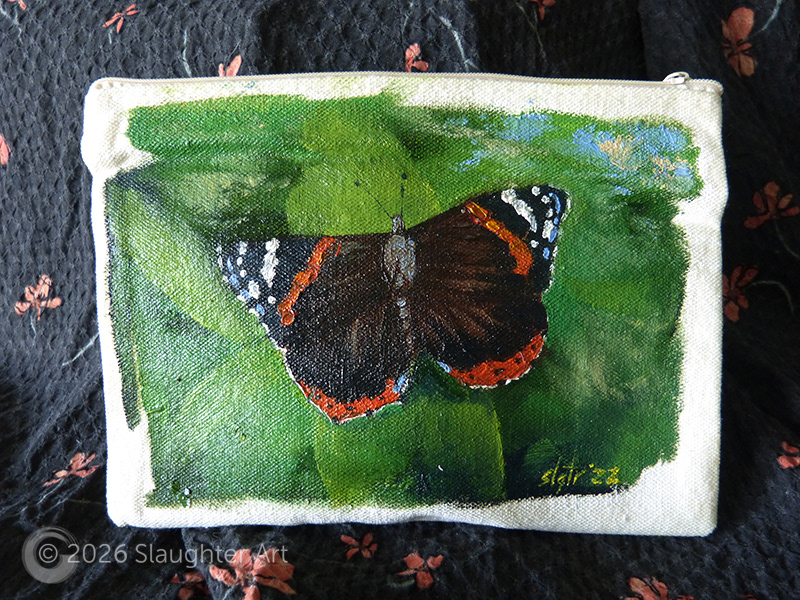 Red Admiral Butterfly About 6"x4" - $100