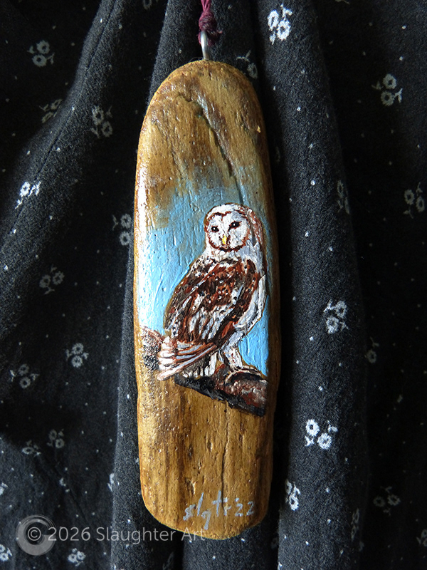 Barn Owl About 1.5"x5" - $50