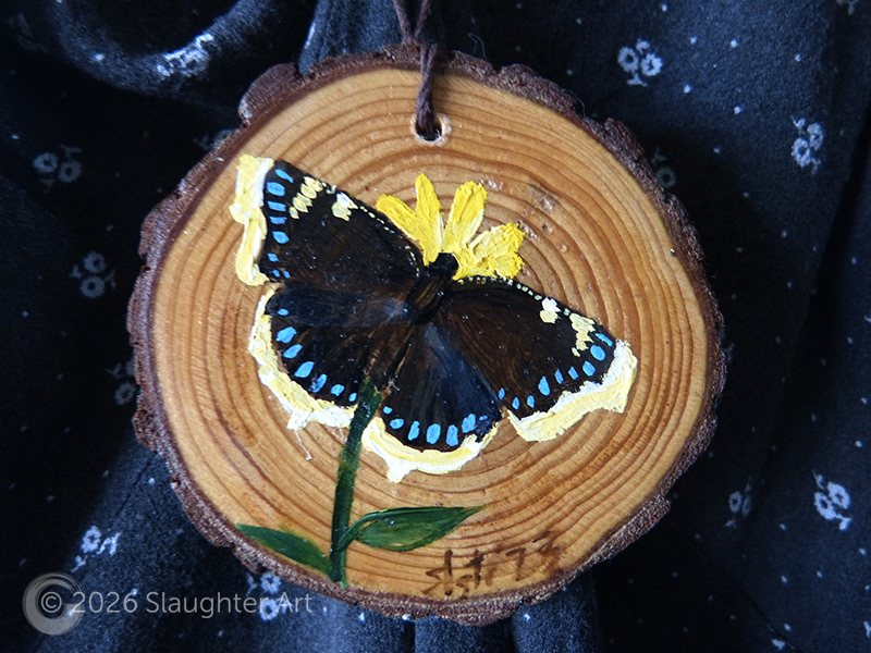  Mourning Cloak Butterfly About 3"x3" - $35