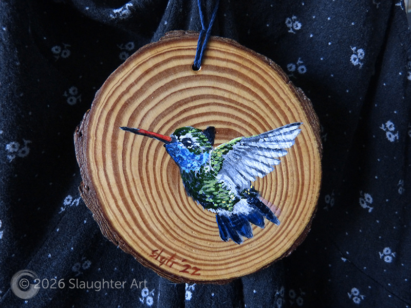 Bronze Tailed Plumeleteer Hummingbird About 3"x3" - $35