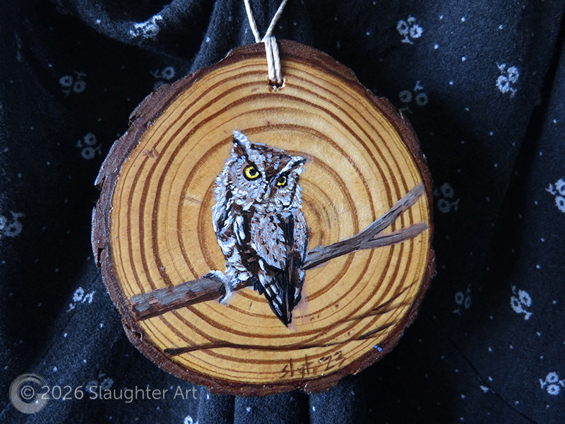 Screech Owl About 3"x3" - $35