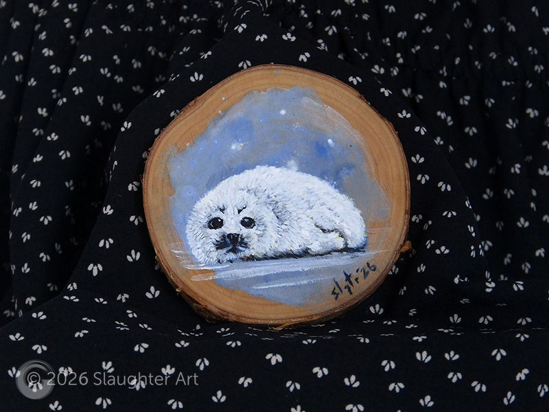  Baby Harp Seal, About 3"x3" - $35