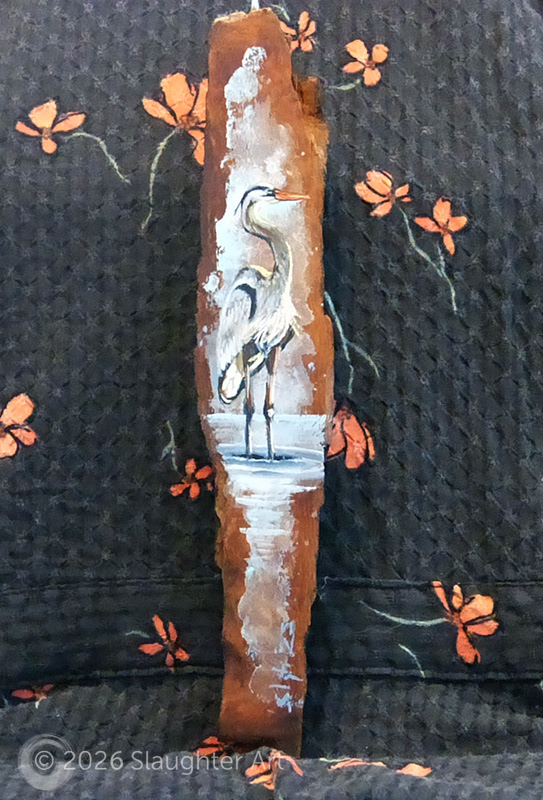 Blue Heron About 1"x7" - $50