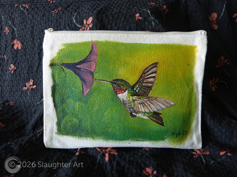 Ruby Throated Hummingbird About 6"x4" - $100