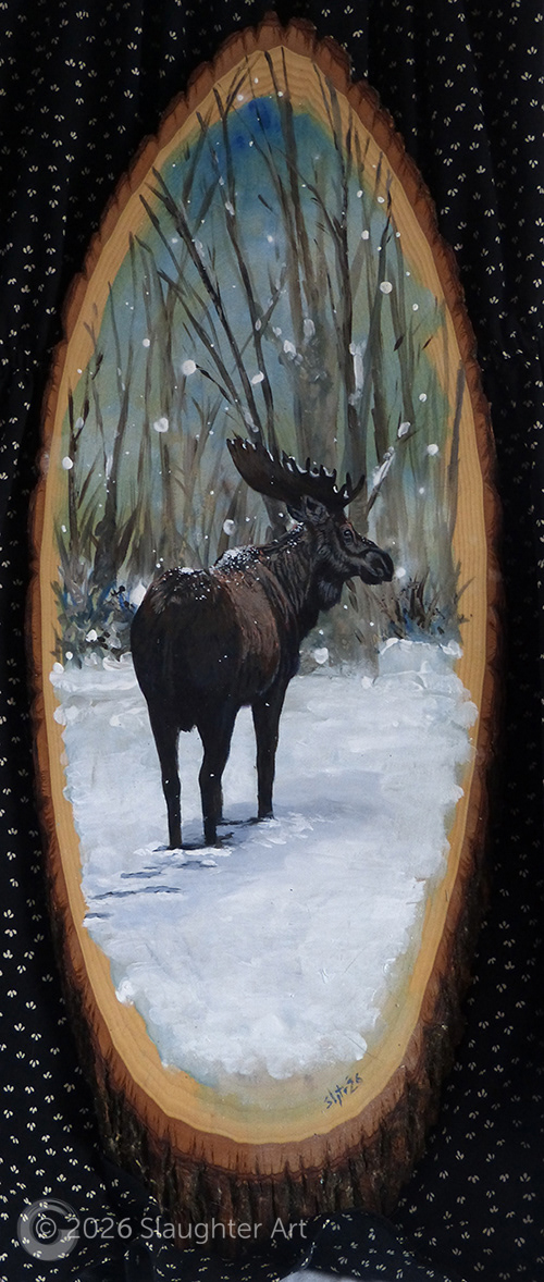  Moose About 12"x24" - $300