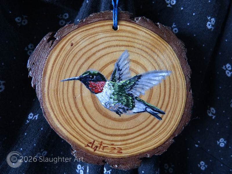 Ruby Throated Hummingbird About 3"x3" - $35