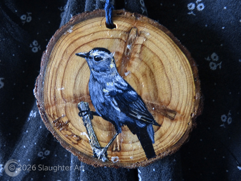  Gray Catbird About 3"x3" - $35
