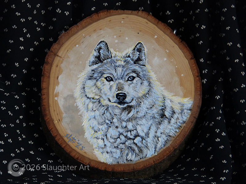 Wolf, About 8"x8" - $150