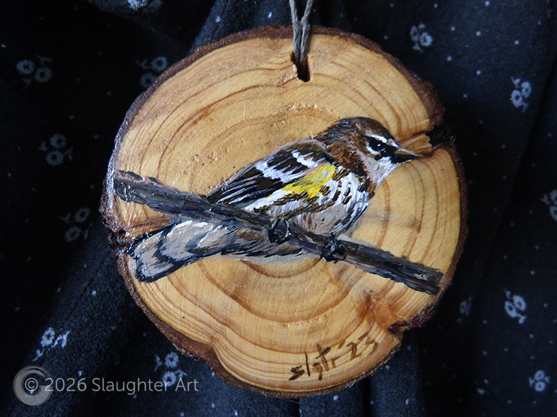 Yellow Rumped Warbler About 3"x3" - $35