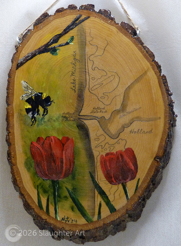 Bumblebee with Map of Holland, MI  About 8"x12" - $150
