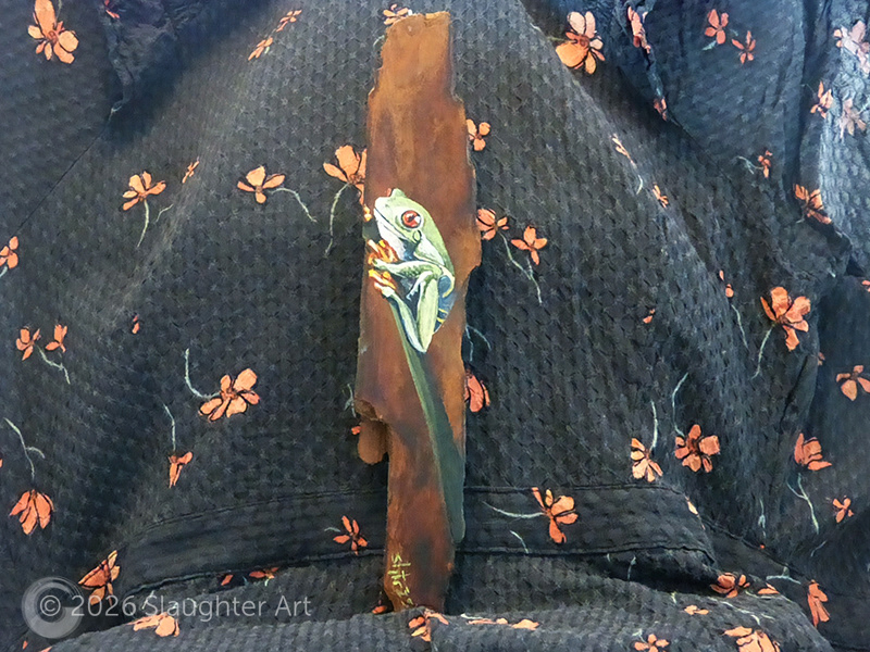 Tree Frog, About 3"x9" - $75