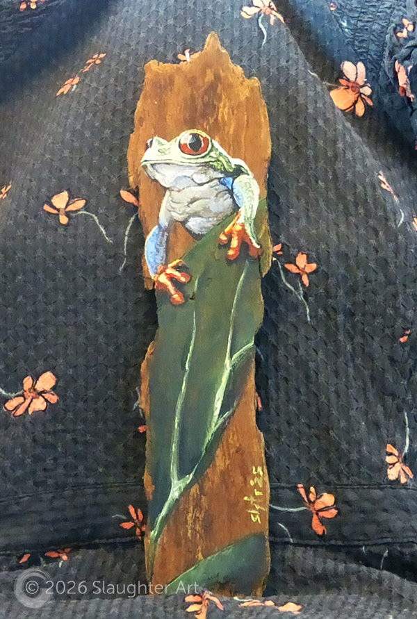 Tree Frog, About 3"x10" - $75