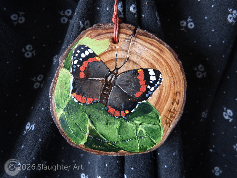 Red Admiral Butterfly About 3"x3" - $35