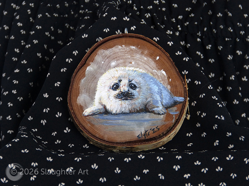  Baby Harp Seal, About 3"x3" - $35