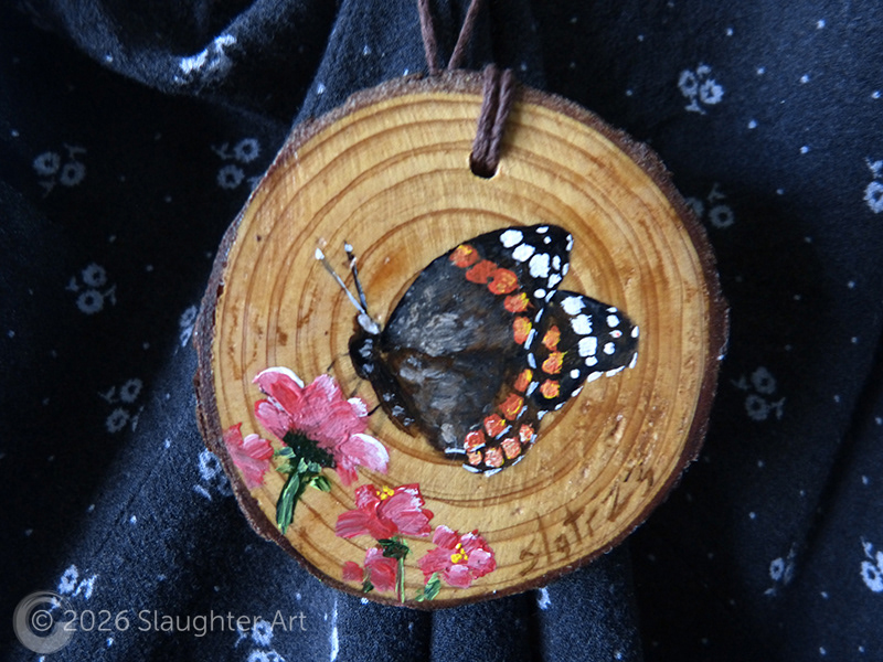 Red Admiral Butterfly About 3"x3" - $35