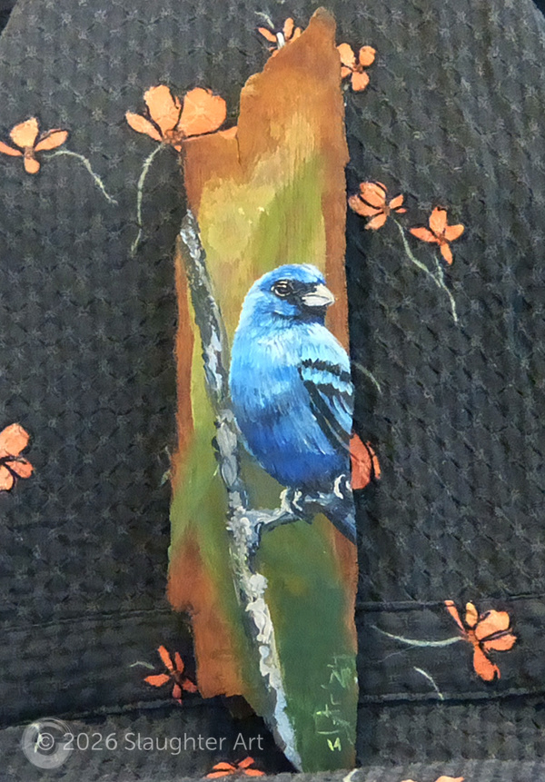 Indigo Bunting About 2.5"x8" - $50