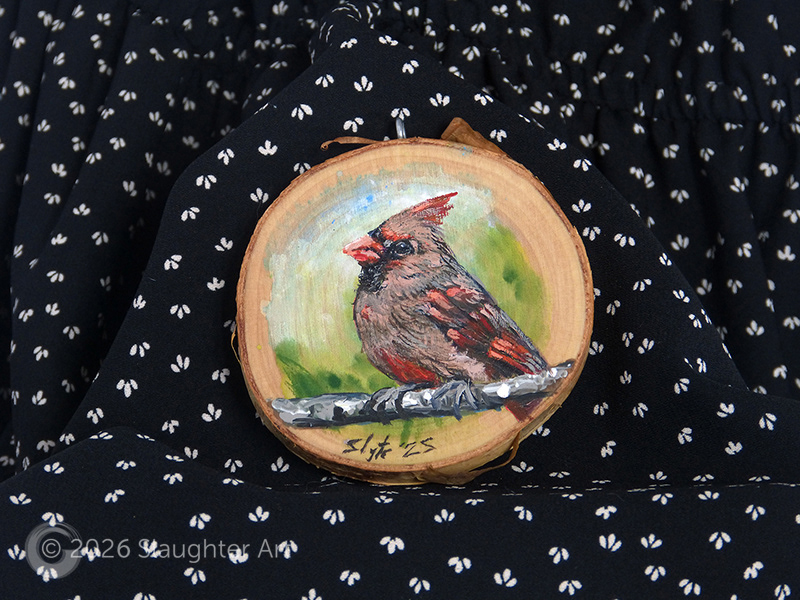Cardinal About 3"x3" - $35