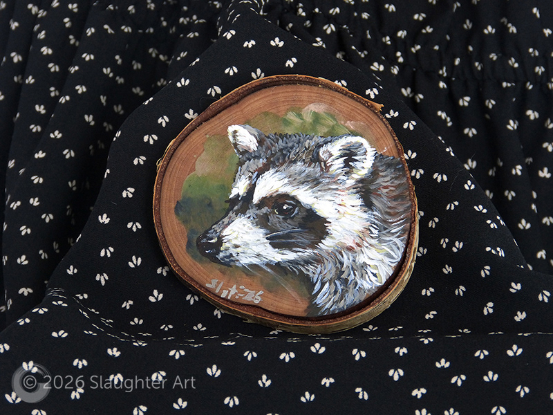 Raccoon About 3"x3" - $35