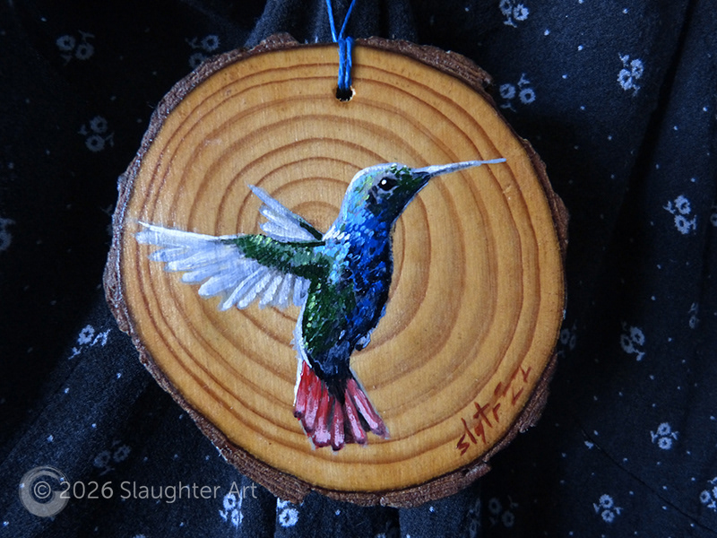Bronze Tailed Plumeleteer Hummingbird About 3"x3" - $35