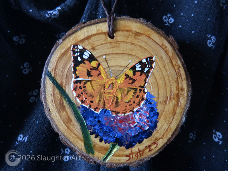 Painted Lady Butterfly About 3"x3" - $35