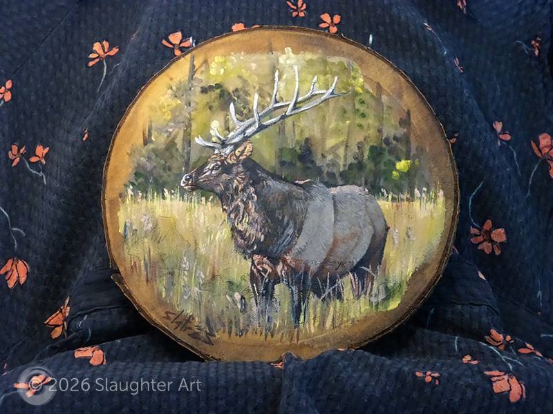  Elk About 8"x8" - $150