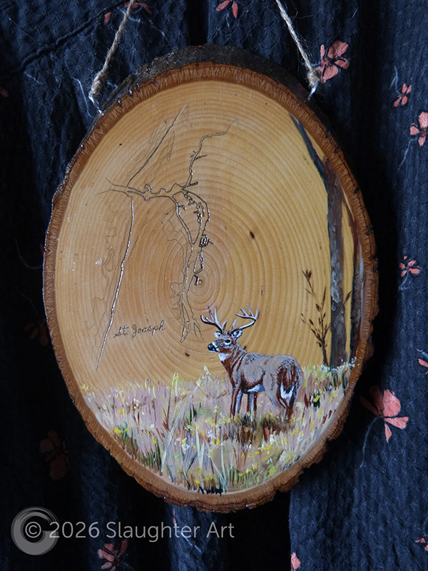 Buck with Map of St. Joseph, MI About 8"x12" - $150