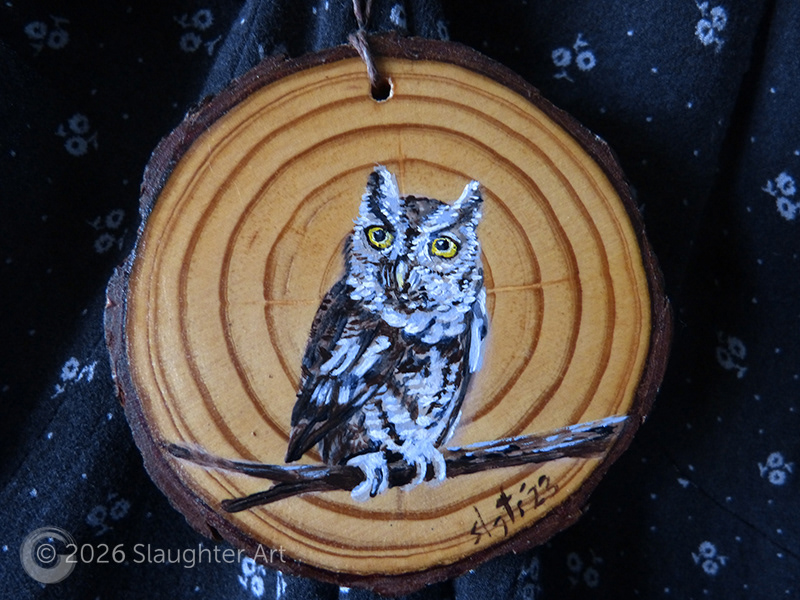 Screech Owl About 3"x3" - $35