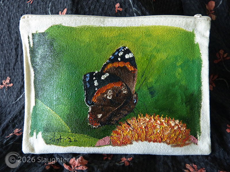 Red Admiral Butterfly About 6"x4" - $100