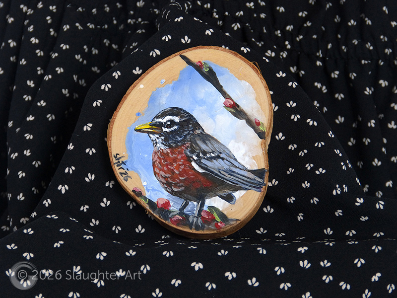Robin About 3"x3" - $35