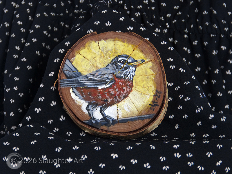 Robin About 3"x3" - $35