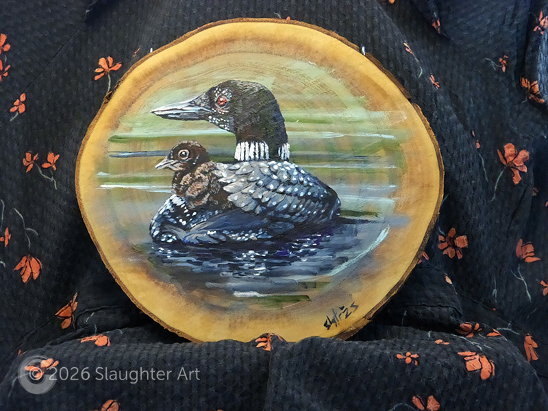  Loon About 10"x10" - $150