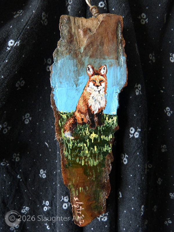 Red Fox About 2"x3" - $35