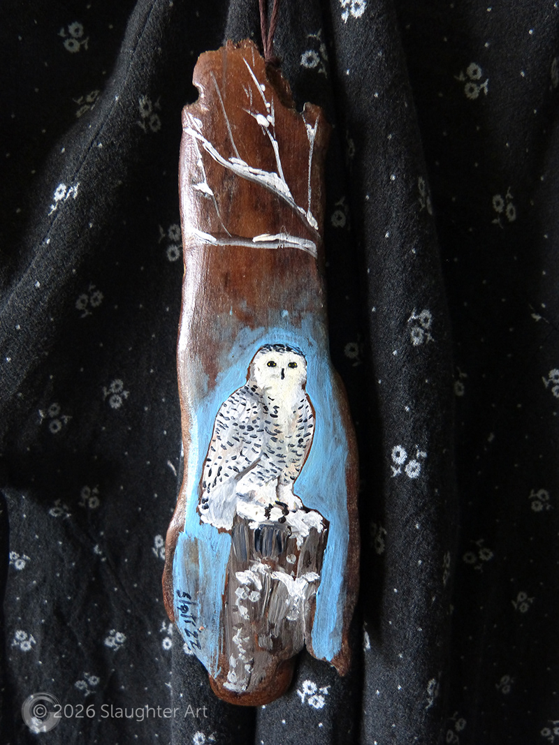 Snowy Owl About 1"x4" - $35
