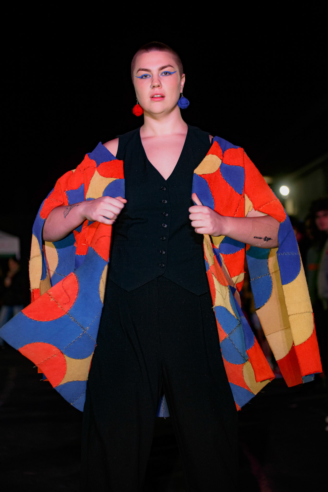 Jenna Benzinger wearing "Book Body No.3: Sutures" in the Selvedge show at The Nest in Providence, RI on October 26, 2024 - photo by Collin