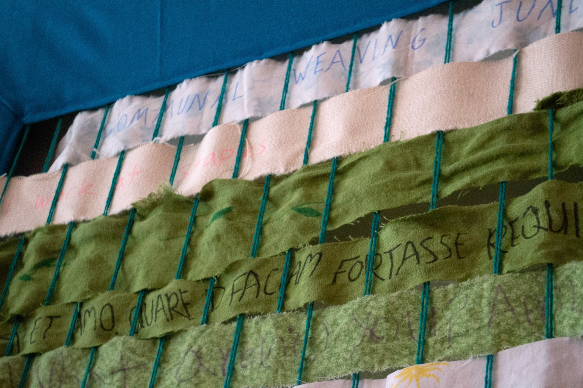 detail of communal weaving