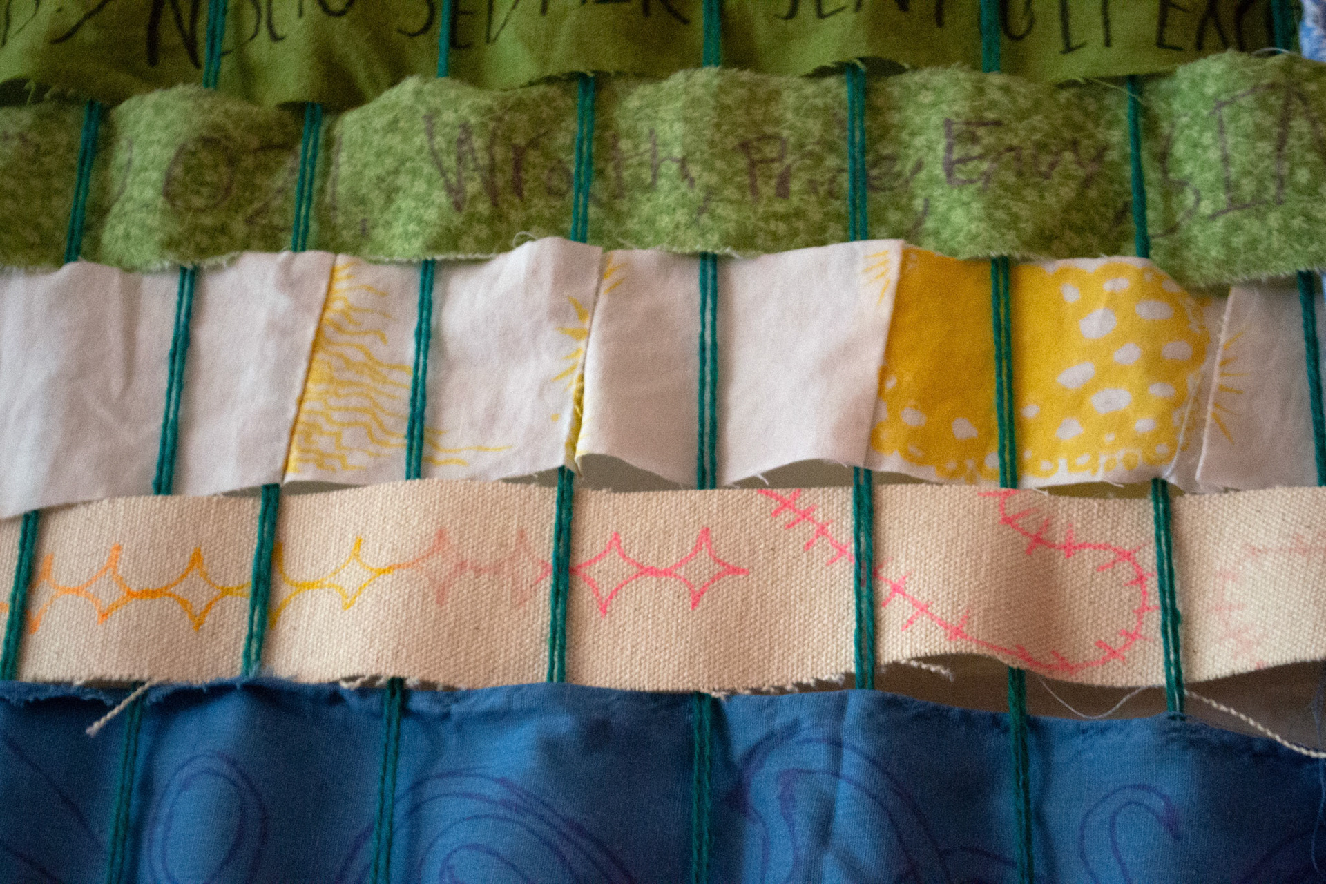 detail of communal weaving